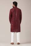 Shop_Kasbah_Maroon Georgette Sequins Mirror Embroidered Kurta Set _at_Aza_Fashions