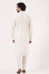 Shop_Kasbah_White Georgette Embroidered Chikankari And Sequin Kurta_at_Aza_Fashions