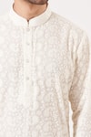 Kasbah_White Georgette Embroidered Chikankari And Sequin Kurta_Online_at_Aza_Fashions