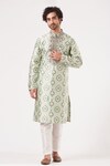 Buy_Kasbah_Blue Silk Embroidered Kurta Set_at_Aza_Fashions