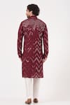 Shop_Kasbah_Maroon Georgette Embroidered Foil Mirror And Kurta Set_at_Aza_Fashions