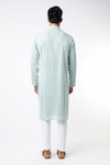 Shop_Kasbah_Blue Georgette Embroidered Chikankari Kurta Set_at_Aza_Fashions