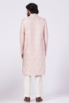 Shop_Kasbah_Pink Poly Silk Embroidered Sequin Floral Sherwani Set_at_Aza_Fashions