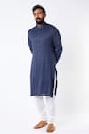 Buy_Kasbah_Blue Georgette Embroidered Chikankari Kurta Set_at_Aza_Fashions