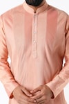 Kasbah_Peach Georgette Pintuck Kurta Set_Online_at_Aza_Fashions