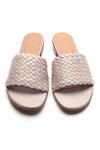 Shop_Tissr_Beige Leather Textured Sandals _at_Aza_Fashions