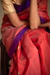 Priyanka Raajiv_Pink Silk Chanderi Woven Thread Saree_at_Aza_Fashions