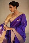 Buy_Priyanka Raajiv_Purple Silk Chanderi Woven Thread Saree _Online_at_Aza_Fashions