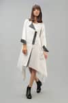 Buy_Chillosophy_White Cotton Poplin Round Asymmetric Dress_at_Aza_Fashions
