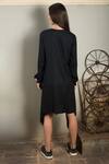 Shop_Chillosophy_Black Cotton Silk Round Asymmetric Tunic  _at_Aza_Fashions