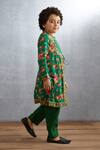 Shop_Torani_Green Kurta- Cotton Silk Floral Panna Naaz Set  _at_Aza_Fashions