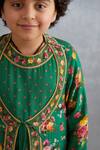 Torani_Green Kurta- Cotton Silk Floral Panna Naaz Set  _Online_at_Aza_Fashions
