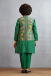 Shop_Torani_Green Bundi And Kurta- Handwoven Chanderi Floral Motif & Set _at_Aza_Fashions