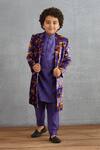 Buy_Torani_Purple Jamuni Kshitij Jacket And Kurta Set For Boys_at_Aza_Fashions
