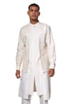 Buy_Amaare_White Cotton Silk Embroidered Layered Kurta Set _at_Aza_Fashions