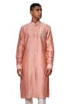 Buy_Amaare_Peach Chanderi Kurta Set _at_Aza_Fashions