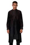 Buy_Amaare_Black Tusser Silk Layered Kurta Set _at_Aza_Fashions