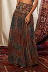 Nikita Mhaisalkar_Maroon Embroidered Skirt_Online_at_Aza_Fashions