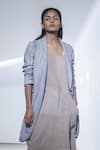 Buy_Urvashi Kaur_Grey Organic Cotton Long Jacket _at_Aza_Fashions