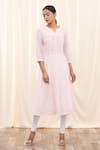 Buy_Samyukta Singhania_Pink Embroidered Kurta _at_Aza_Fashions