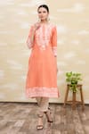 Buy_Samyukta Singhania_Peach Embroidered Kurta _at_Aza_Fashions