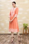 Buy_Samyukta Singhania_Peach Embroidered Kurta _Online_at_Aza_Fashions