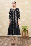 Shop_Samyukta Singhania_Black Embroidered Kurta _Online_at_Aza_Fashions