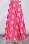 Shop_Samyukta Singhania_Pink Floral Brocade Lehenga Set _Online_at_Aza_Fashions