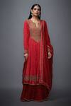 Buy_RI.Ritu Kumar_Red Silk Round Bandhani Anarkali Set_Online_at_Aza_Fashions