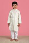 Buy_The Cotton Staple_White Cotton Striped Kurta Set _at_Aza_Fashions