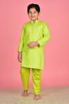 Buy_THE COTTON STAPLE_Green Cotton Lurex Woven Kurta Pant Set _at_Aza_Fashions