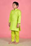 Buy_THE COTTON STAPLE_Green Cotton Lurex Woven Kurta Pant Set _Online_at_Aza_Fashions