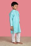 Buy_The Cotton Staple_Blue Cotton Striped Kurta And Pant Set _Online_at_Aza_Fashions