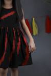 Buy_The Cotton Staple_Black Leheriya Tie And Dye Dress For Girls_Online_at_Aza_Fashions