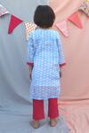 Shop_THE COTTON STAPLE_Blue Cotton Printed Kurta Set _at_Aza_Fashions