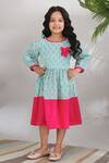 Buy_The Cotton Staple_Blue Printed Dress For Girls_at_Aza_Fashions