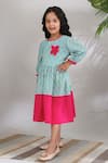 The Cotton Staple_Blue Printed Dress For Girls_Online_at_Aza_Fashions