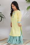 Buy_The Cotton Staple_Yellow Cotton Kurta Set For Girls_Online_at_Aza_Fashions