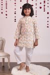Buy_THE COTTON STAPLE_White Cotton Printed Kurta Set _at_Aza_Fashions