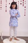 Buy_THE COTTON STAPLE_Blue Cotton Printed Kurta Set _at_Aza_Fashions