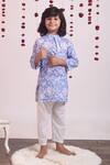 Buy_THE COTTON STAPLE_Blue Cotton Printed Kurta Set _Online_at_Aza_Fashions