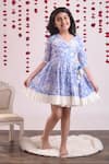 Buy_THE COTTON STAPLE_Blue Cotton Printed Dress _at_Aza_Fashions