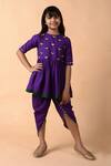 Buy_THE COTTON STAPLE_Purple Cotton Anarkali And Dhoti Pant Set _at_Aza_Fashions