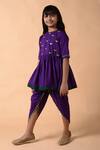 THE COTTON STAPLE_Purple Cotton Anarkali And Dhoti Pant Set _Online_at_Aza_Fashions