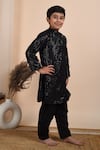 Buy_The Cotton Staple_Black Cotton Straight Kurta Pant Set _at_Aza_Fashions