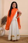 Buy_THE COTTON STAPLE_White Cotton, Lurex, Chiffon Gota Patti Gul Lehenga Set _at_Aza_Fashions
