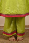 Shop The Cotton Staple Green Cotton Lace, Pom-poms Sawani Kurta And Palazzo Set Online at Aza Fashions Shop_The Cotton Staple_Green Cotton Lace, Pom-poms Sawani Kurta And Palazzo Set _Online_at_Aza_Fashions