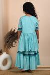 Shop_The Cotton Staple_Blue Cotton, Lurex Lace, Gota Patti Noor Kurta Sharara Set _at_Aza_Fashions