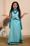 Buy The Cotton Staple Blue , Lurex, Satin Gota Patti, Lace Aasma Lehenga And Ruffle Top Set  at Aza Fashions Buy_The Cotton Staple_Blue , Lurex, Satin Gota Patti, Lace Aasma Lehenga And Ruffle Top Set _at_Aza_Fashions