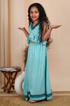 The Cotton Staple Blue , Lurex, Satin Gota Patti, Lace Aasma Lehenga And Ruffle Top Set  Online at Aza Fashions The Cotton Staple_Blue , Lurex, Satin Gota Patti, Lace Aasma Lehenga And Ruffle Top Set _Online_at_Aza_Fashions